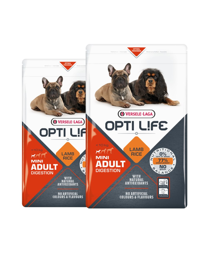 VERSELE-LAGA Opti Life Adult Digestion Mini hrana uscata pentru caini de talie mica cu sensibilitati alimentare 15 kg (2 x 7,5 kg)