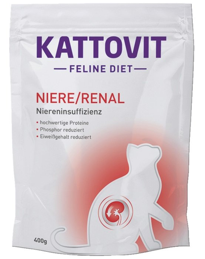 KATTOVIT Feline Diet Niere/Renal hrana uscata dietetica pentru pisici cu afectiuni renale 400 g