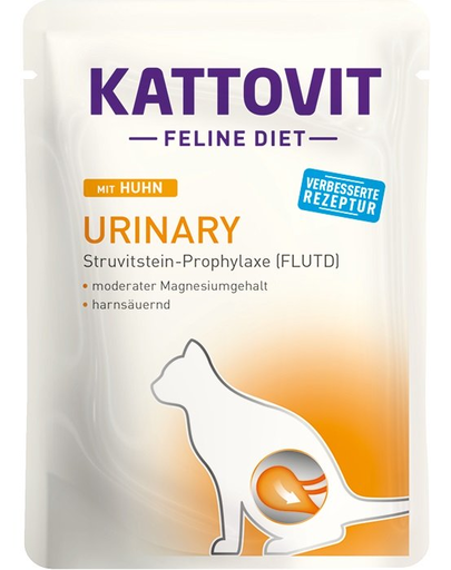 KATTOVIT Feline Diet Urinary hrana umeda dietetica pentru pisici in prevenirea pietrelor struvit, cu pui 85 g Diet imagine 2022