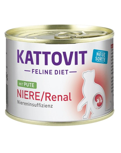 KATTOVIT Feline Diet Niere/Renal hrana pisici afectiuni renale, curcan 185 g 185
