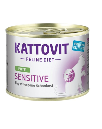 KATTOVIT Feline Diet Sensitive Turkey hrana dietetica pisici cu intolerante, alergii alimentare, curcan 185 g 185 imagine 2022