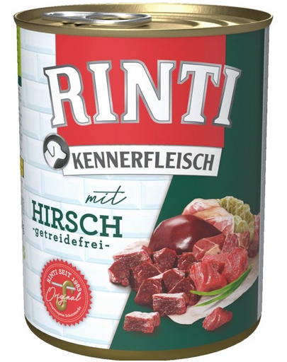  RINTI Kennerfleisch Venison hrana umeda caini adulti, cu vanat 400 gr 