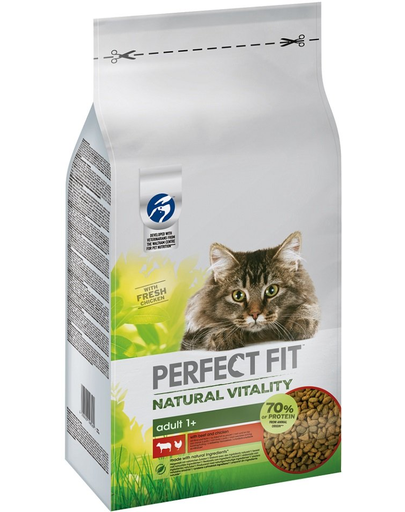 PERFECT FIT Natural Vitality Hrana uscata pentru pisici adulte, bogata in pui si vita 6 kg adulte
