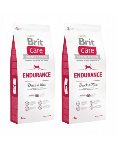 BRIT Care Endurance Hrana Uscata Caini Adulti Activi, Rata Si Orez 24 Kg (2 X 12 Kg)