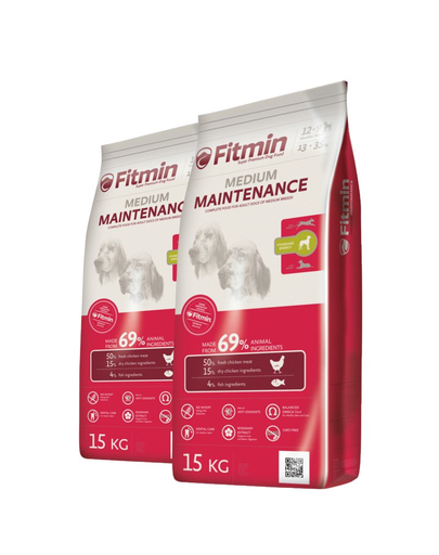 FITMIN Medium maintenance Hrana uscata pentru cainii adulti de talie medie 30 kg (2 x 15 kg) Adulti imagine 2022