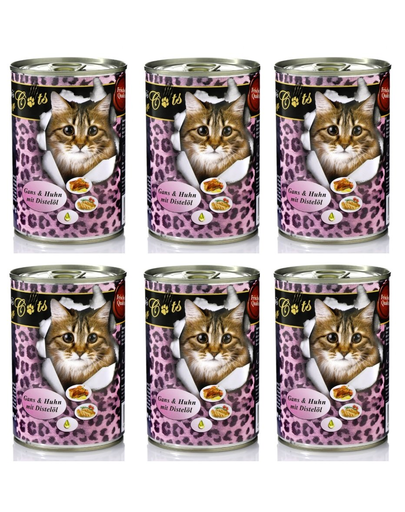 O’CANIS Hrana umeda pentru pisici adulte, cu gasca, pasare si ulei de sofran 400 g x 6 buc. 400 imagine 2022