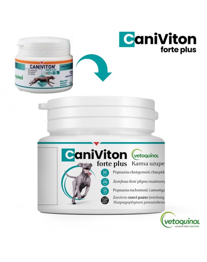 VETOQUINOL Caniviton Forte Plus Supliment alimentar pentru caini, pentru atriculatii 30 tab.