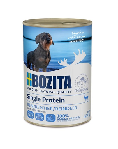 BOZITA Reindeer Singleprotein Hrana Monoproteica Pentru Caini Adulti, Cu Carne De Ren 400 G