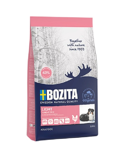 BOZITA Light Wheat Free Hrana uscata pentru caini supraponderali, cu pui 2,4 kg