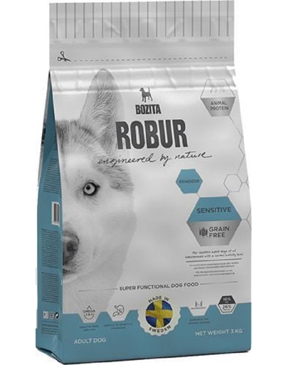 BOZITA Robur Sensitive Grain Free Reindeer Hrana uscata pentru caini adulti cu tract digestiv sensibil, cu pui 3 kg