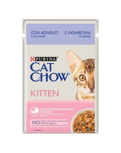 PURINA CAT CHOW Kitten Hrana umeda pentru pisoi, cu miel si dovlecel in sos 26 x 85 g