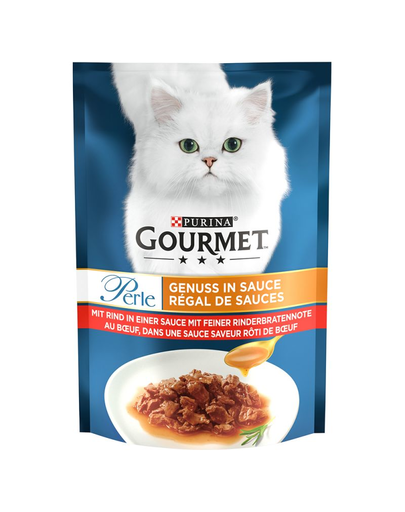 GOURMET PERLE Hrana umeda pentru pisici adulte, fileuri de vita 26 x 85 g