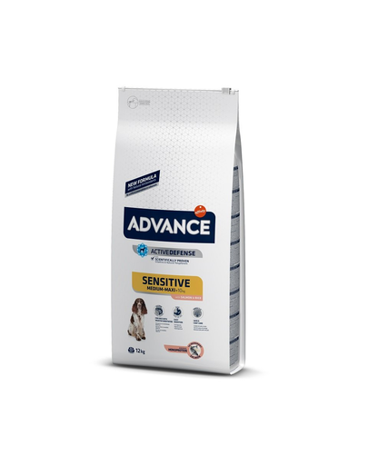 ADVANCE Sensitive Salmon&Rice 12kg pentru caini cu sensibilitati alimentare, cu somon