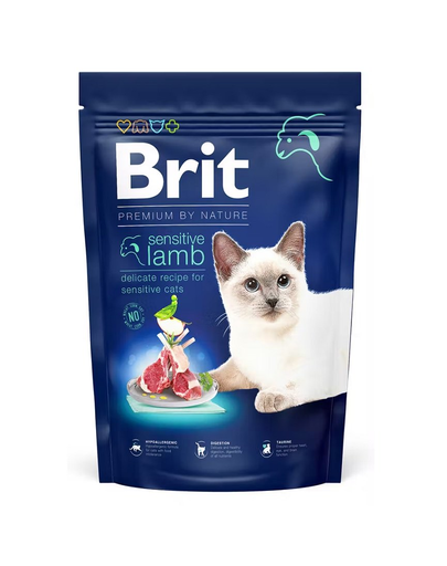 BRIT Cat Premium By Nature Sensitive Lamb Hrana Uscata Pentru Pisici Adulte Cu Tract Digestiv Sensibil, Cu Miel 300 G