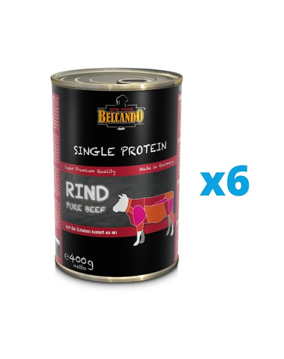 BELCANDO Single Protein Hrana Umeda Pentru Caini, Cu Vita 6×400 G