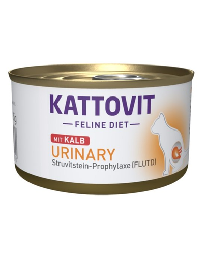 KATTOVIT Feline Diet Urinary Veal hrana umeda dietetica pentru pisici cu afectiuni urinare, cu vitel 85 g afectiuni