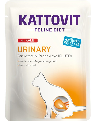 KATTOVIT Feline Diet Urinary hrana umeda dietetica pentru pisici in prevenirea pietrelor struvit, cu vitel 85 g Diet imagine 2022