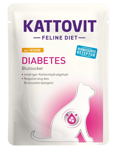 KATTOVIT Feline Diet Diabetes hrana umeda dietetica pentru pisici cu diabet, pui 85 g diabet) imagine 2022