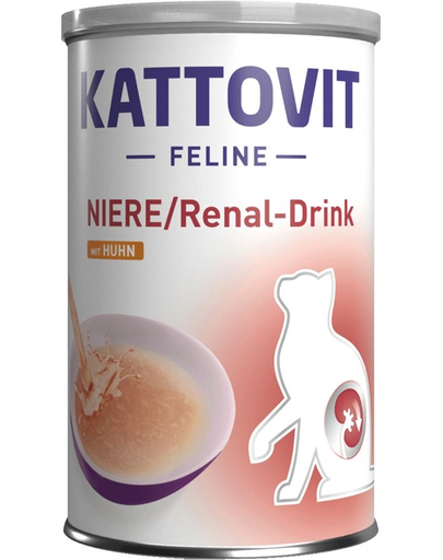 KATTOVIT Cat Diet Drinks Niere/Renal Drink hrana umeda dietetica pentru pisici cu functie renala deficitara, cu pui 135 ml 135 imagine 2022