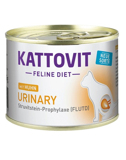 KATTOVIT Feline Diet Urinary hrana umeda dietetica pentru pisici in prevenirea pietrelor struvit, cu pui 185 g 185 imagine 2022