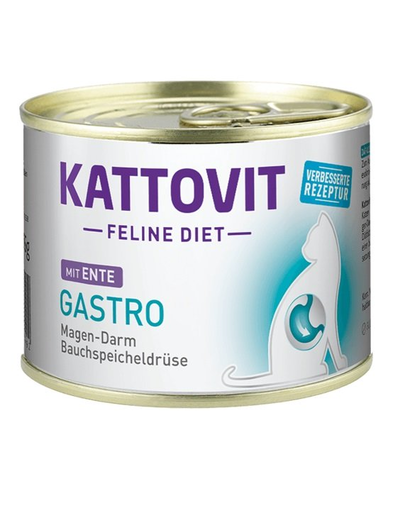 KATTOVIT Feline Diet Gastro Duck hrana pisici cu afectiuni gastrointestinale, cu rata 185 g 185 imagine 2022