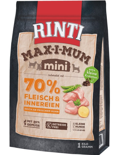 RINTI MAX-I-MUM Mini Adult Chicken Hrana Uscata Caini Adulti De Talie Mica, Cu Pui 1 Kg
