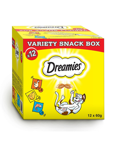DREAMIES Variety Snack Box Recompense pentru pisici cu gust de pui, branza si somon 720 g 720 imagine 2022