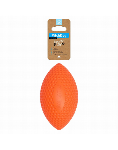 PULLER PitchDog jucarie caini minge de rugby Sport ball orange, portocaliu 9 cm x 14 cm Ball imagine 2022