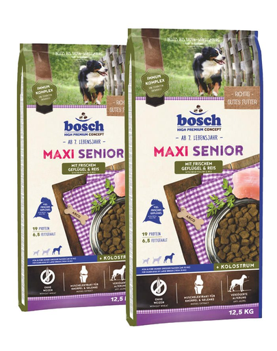 BOSCH Maxi Senior Hrana uscata cu pasare si orez pentru cainii adulti 25 kg (2 x 12,5 kg) 125 imagine 2022