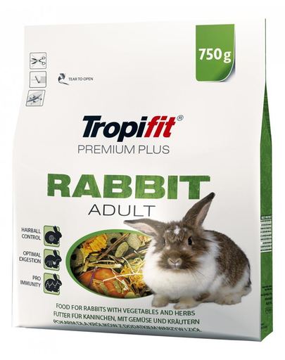 TROPIFIT Premium Plus rabbit adult Hrana completa pentru iepuri adulti 750 g 750