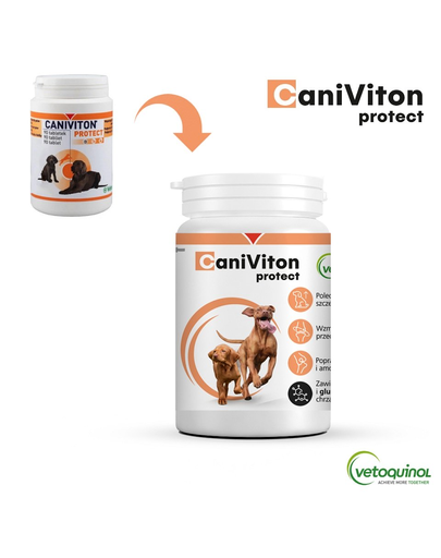 VETOQUINOL Caniviton protect Supliment alimentar pentru caini de talie mare si uriasa, pentru articulatii 90 tab.
