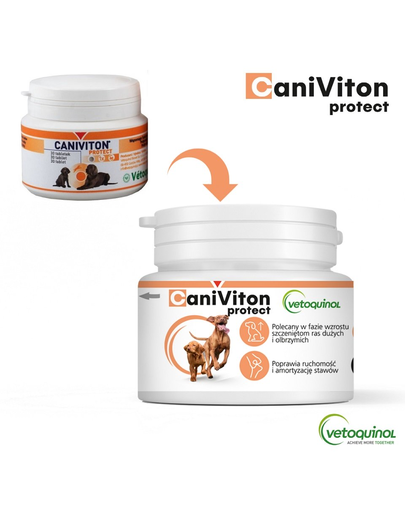 VETOQUINOL Caniviton protect Supliment alimentar pentru caini de talie mare si uriasa, pentru articulatii 30 tab.