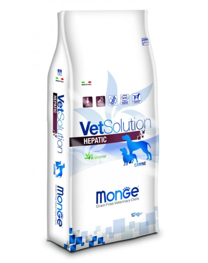  MONGE Vet Solution Dog Hepatic Dieta veterinara pentru caini cu probleme hepatice 12 kg 