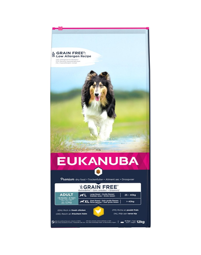 EUKANUBA Adult Grain Free L pentru caini de rase mari 12 kg Adult imagine 2022