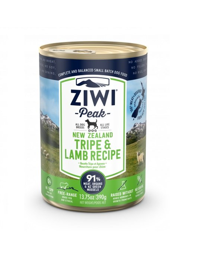 ZIWIPEAK Dog Tripe&Lamb Hrana Umeda Pentru Caini, Cu Miel 390 G