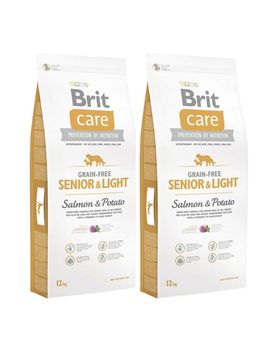 BRIT Care Grain-Free Senior Salmon & Potato hrana uscata caini seniori, somon si cartof 24 kg (2 x 12 kg)