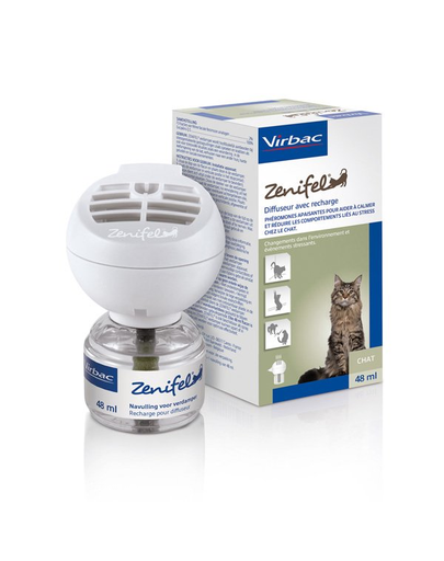 VIRBAC Zenifel Solutie pentru reducerea stresului si a problemelor de comportament la pisici, difuzor + rezerva comportament