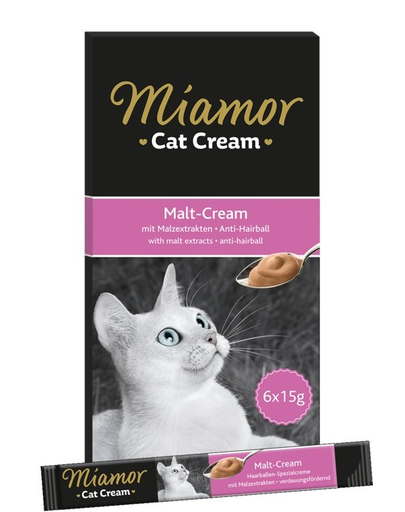 MIAMOR Cat Cream- Pasta pentru pisici, cu malt 6 x 15 ml