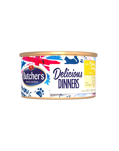 BUTCHER'S Classic Delicious Dinners mousse cu curcan 85 g