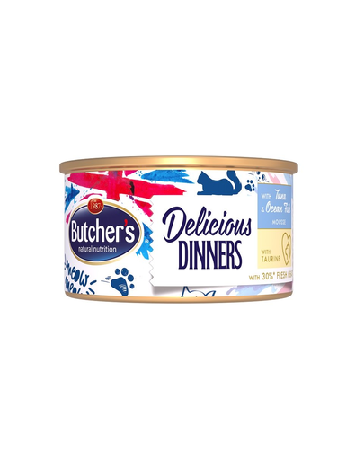 BUTCHER'S Classic Delicious Dinners mousse cu ton și pește 85 g