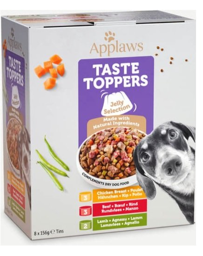 APPLAWS Applaws Dog Tin 8x156g Jelly Multipack, Hrana umeda caini