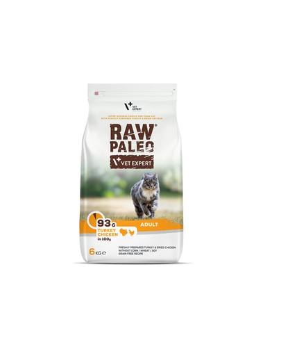 VETEXPERT Raw Paleo Adult Cat Turkey&Chicken 6 kg Hrana pisici adulte