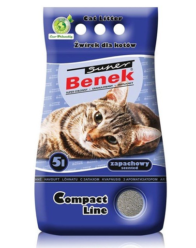 Benek Super Compact Fragrance nisip pentru litiera, cu efect de calmare 5 L BENEK imagine 2022