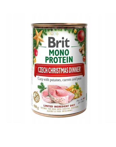 BRIT Mono Protein Christmas Dinner Karp hrana umeda caini 400 g