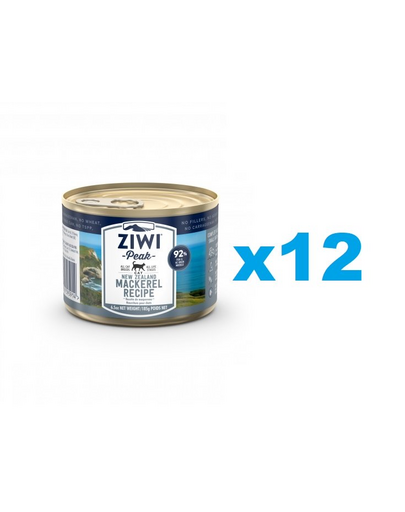 ZIWIPEAK Cat Mackerel 12 x 185 g hrana cu macrou pentru pisica