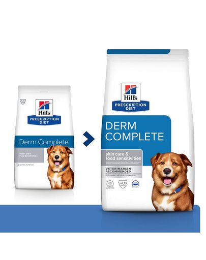 HILL'S Prescription Diet Canine Derm Complete 12 kg hrana uscata pentru caini, pentru ingrijirea pielii