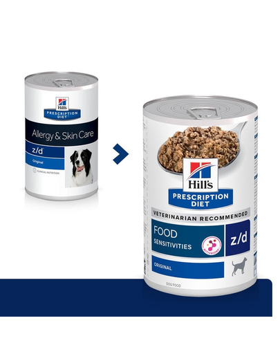 HILL'S Prescription Diet Canine z/d 370 g Dieta veterinara pentru caini, pentru intolerante alimentare