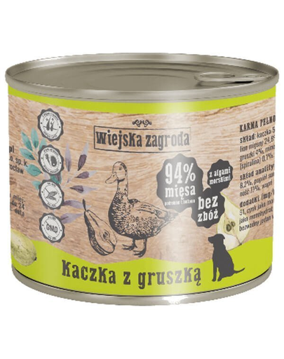 WIEJSKA ZAGRODA hrană umedă fără cereale, rață și pere 200 gr 200