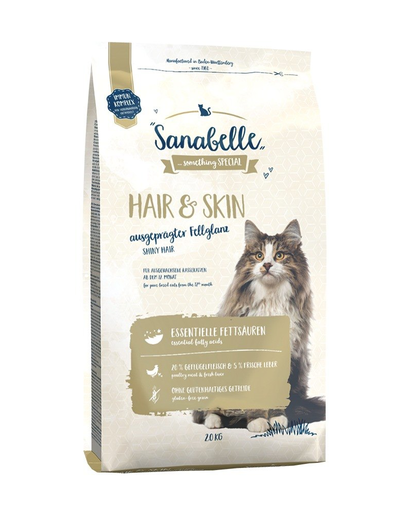 SANABELLE Hair & skin Hrana uscat pisici adulte, cu pui 2 kg