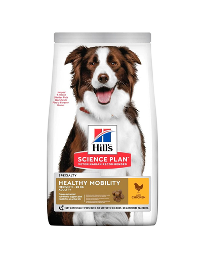 HILL’S Science Plan Canine Adult Healthy Mobility Medium Chicken 14 kg hrana pentru caini de talie mijlocie, cu pui, pentru sustinerea articulatiilor Adult